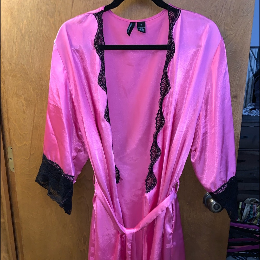 Silk and lace robe